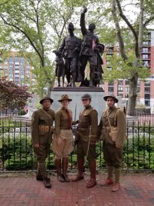 WWI Reenactors at monument in Elysian Park, Hoboken, 2017